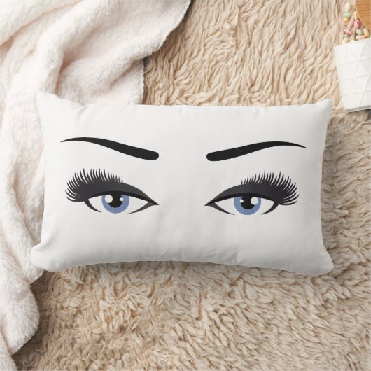 色の変更の目のまつげの顔のファッションは構成します ランバークッション (ブランケット)