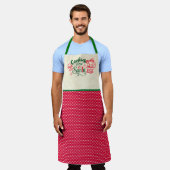 色の変更文字DIYクリスマスクッキーSanta エプロン (着用した状態)