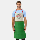 色の変更文字DIYメリークリスマスエプロン エプロン (着用した状態)