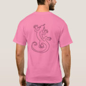 色の変更Gecko 2ピンク Tシャツ (裏面)
