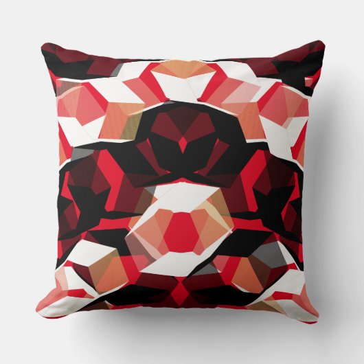 色の多い六角形で、無色の部分、赤に クッション (正面)