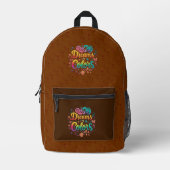 色の夢 プリントバックパック (正面)