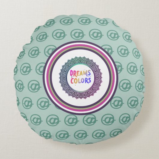 色の夢 ラウンドクッション (正面)