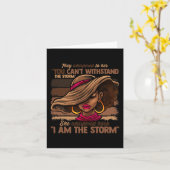 色の女性は私は嵐の黒いエンパワーメント女の子 カード (黄色い花)