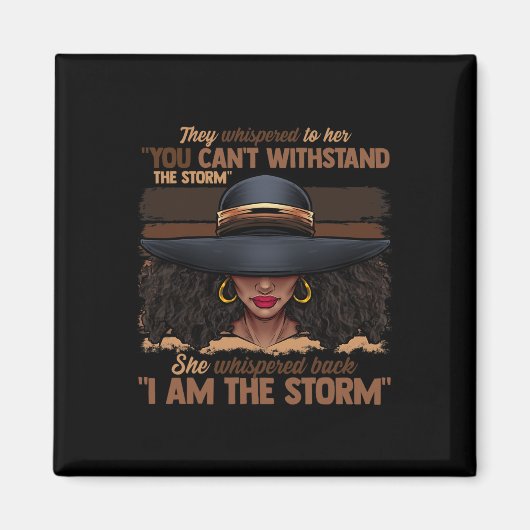 色の女性は私は嵐の黒いエンパワーメント女の子 マグネット (正面)