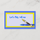 色の子供のテレホンカード コーリングカード (裏面)