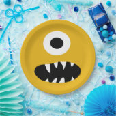 色の子供間抜けなモンスターの顔の黄色のパーティーを選んで下さい ペーパープレート (パーティー)