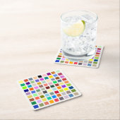 色の宇宙、虹&その他 – 81階調 スクエアペーパーコースター (インサイチュ)