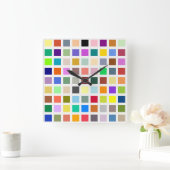 色の宇宙、虹&その他 – 81階調 スクエア壁時計 (ホーム)