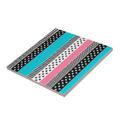 色の布数々の地iで作られたパッチワーク タイル (側面)