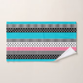 色の布数々の地iで作られたパッチワーク バスタオルセット (ハンドタオル)