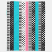 色の布数々の地iで作られたパッチワーク フリースブランケット (正面)