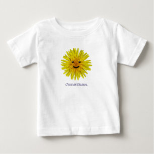 色の幸せで明るく黄色いタンポポの花 ベビーTシャツ