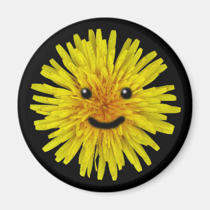 色の幸せで黄色い夏のタンポポの花 マグネット
