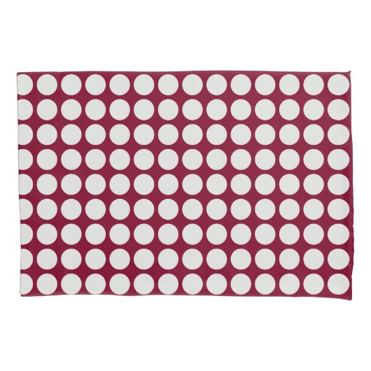 色の幾何学的で白い水玉模様 枕カバー (正面)