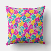 色の幾何学的な形状と鮮やか線 クッション (裏面)