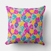 色の幾何学的な形状と鮮やか線 クッション (正面)