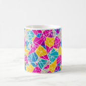 色の幾何学的な形状と鮮やか線 コーヒーマグカップ (中央)