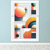 色の幾何学的な抽象はっきりした化 キャンバスプリント (インサイチュ (ウッドフロア))