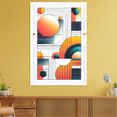 色の幾何学的な抽象はっきりした化 キャンバスプリント (インサイチュ (リビング))