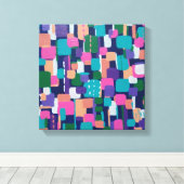 色の幾何学的はっきりした形状 キャンバスプリント (インサイチュ (ウッドフロア))