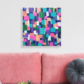 色の幾何学的はっきりした形状 キャンバスプリント (インサイチュ (リビング))