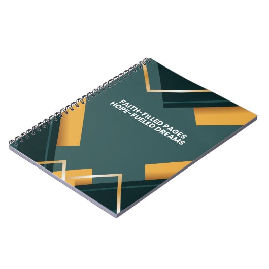 色の幾何学的パターンの信仰感動的引用文 ノートブック (左側)