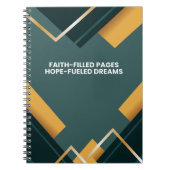 色の幾何学的パターンの信仰感動的引用文 ノートブック (正面)