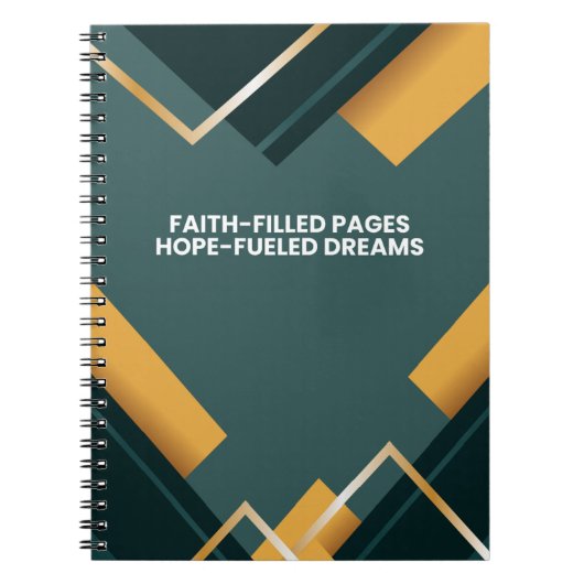 色の幾何学的パターンの信仰感動的引用文 ノートブック (正面)