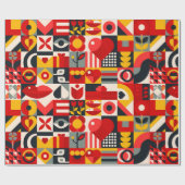 色の幾何学的 ラッピングペーパー (フラット)