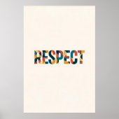 色の幾何学的「尊重」はっきりした語 ポスター (正面)