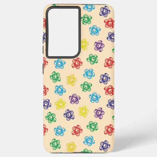 色の幾何渦巻形の円サムスンの電話ケース SAMSUNG GALAXYケース (裏面)