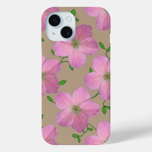 色の庭ピンクのゼラニウムの花 Case-Mate iPhoneケース (裏面)