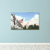 色の形成に敬礼 – 米国海軍 キャンバスプリント (インサイチュ (ウッドフロア))