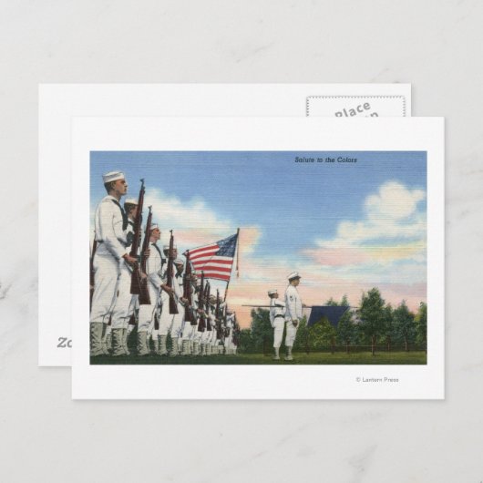 色の形成に敬礼 – 米国海軍 ポストカード (正面/裏面)