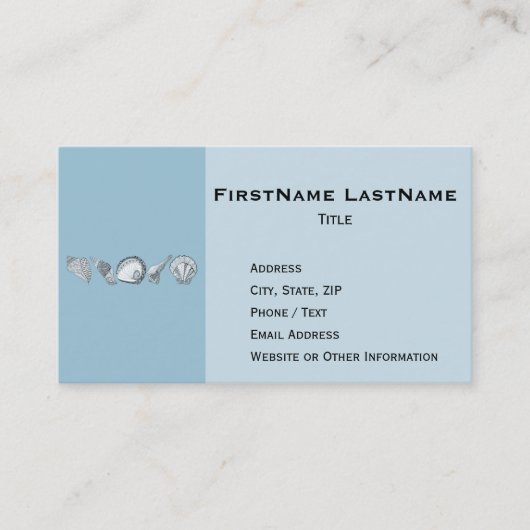 色の手描きの貝殻 名刺 (正面)