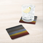 色の抽象芸術アートのストリポップ・アートのーミー塩辛い水色 スクエアペーパーコースター (インサイチュ)