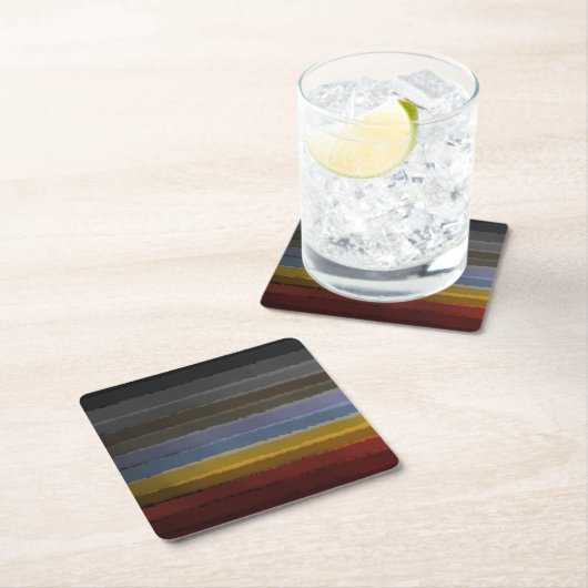 色の抽象芸術アートのストリポップ・アートのーミー塩辛い水色 スクエアペーパーコースター (インサイチュ)