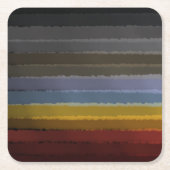 色の抽象芸術アートのストリポップ・アートのーミー塩辛い水色 スクエアペーパーコースター (正面)
