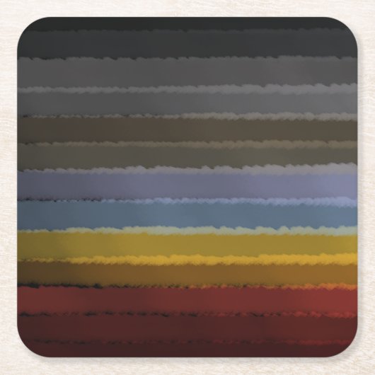色の抽象芸術アートのストリポップ・アートのーミー塩辛い水色 スクエアペーパーコースター (正面)
