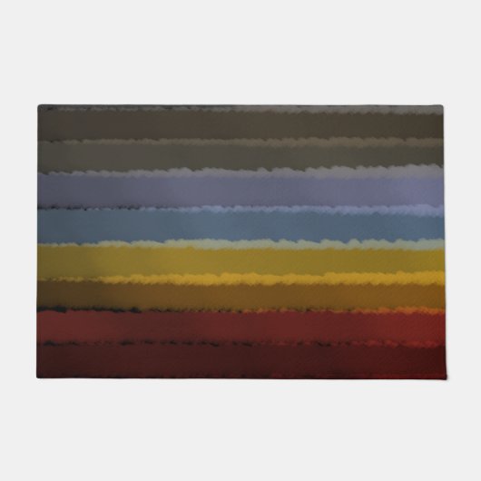 色の抽象芸術アートのストリポップ・アートのーミー塩辛い水色 ドアマット (正面)