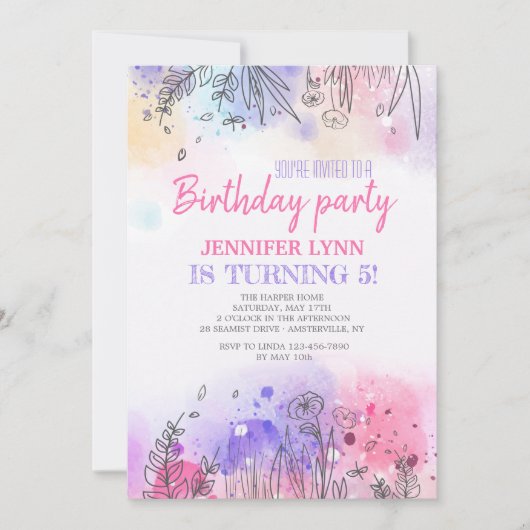 色の招待状の交響曲 招待状 (正面)