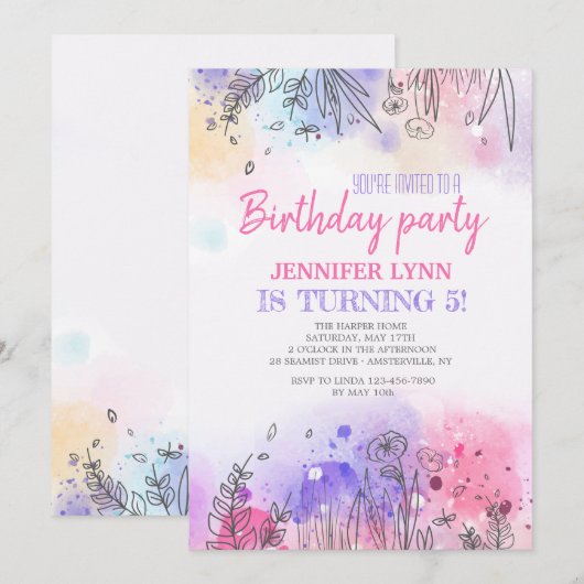 色の招待状の交響曲 招待状 (正面/裏面)