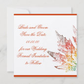 色の数々のもみじ葉セーブ・ザ・デート案内 セーブザデート (裏面)