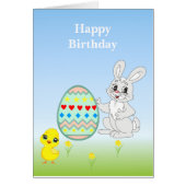 色の数々のイースターバニー&エッグ誕生日 (正面)