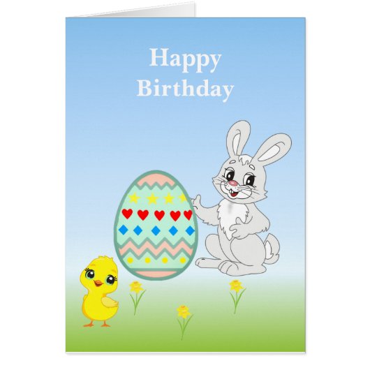色の数々のイースターバニー&エッグ誕生日 (正面)