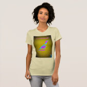 色の数々のウズラデザイン Tシャツ (正面フル)