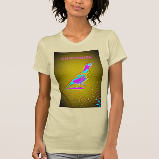 色の数々のウズラデザイン Tシャツ (正面)