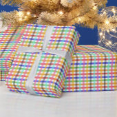 色の数々のギンガムプレイドパターンデザイン ラッピングペーパー