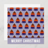 色の数々のクリスマスツリーのグリーティングカード (正面/裏面)